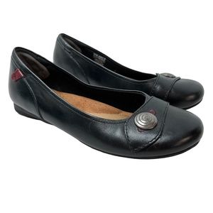 ROCKPORT COBB HILL Genuine Leather Flats Round Toe Black Shoes Loafers Shoes 7.5